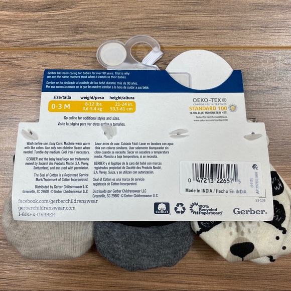 NWT Gerber Infant Mittens Size 0-3m - Picture 2 of 2